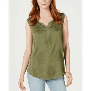 Style & Co S Olive Sprig Green Tank Top NWT CP21-2